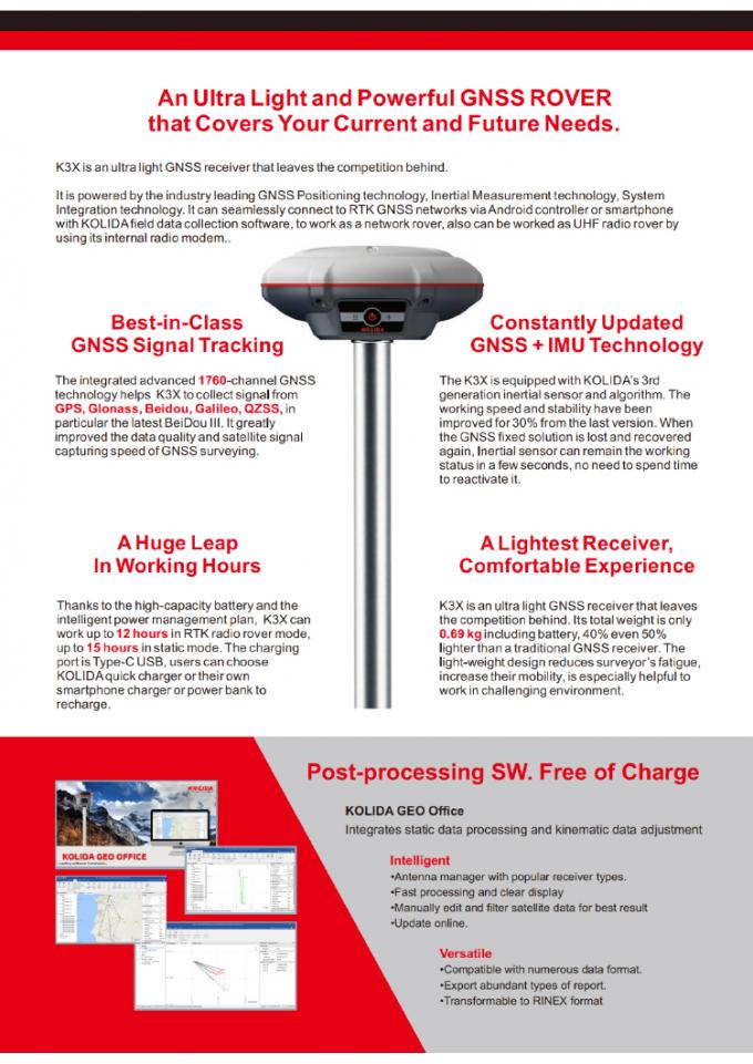 1760 каналов Kolida K3 RTK Изобразительное оборудование высокоточный GPS-приемник 2